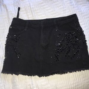 Free people denim mini skirt